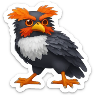 tengu with a orange afro sticker