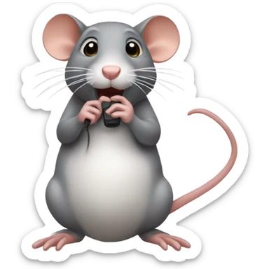 two rats on the phone  sticker
