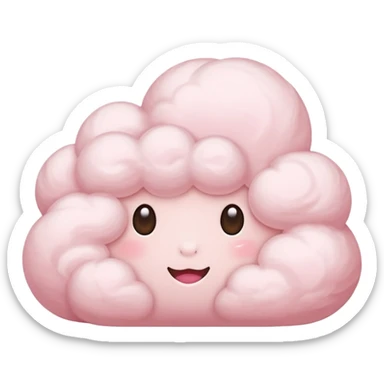 A soft pink cloud with gentle cotton-like fluff. sticker