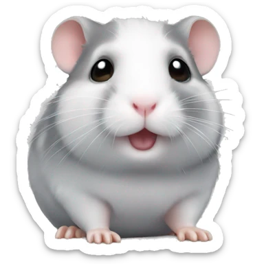 cute gray hamster sticker