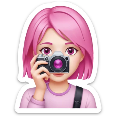 pink photographer light sticker