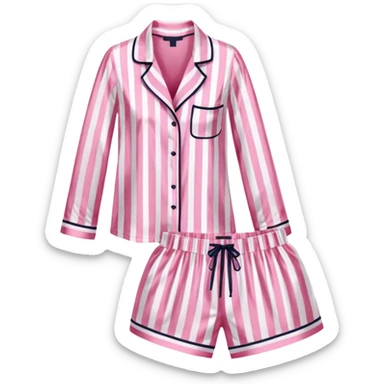 Striped pink and white silk Victoria’s Secret pajama set sticker