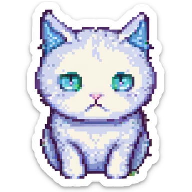 A cute sad red cat sticker