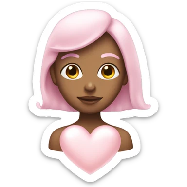 pearl light pink heart sticker