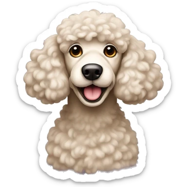 Beige old poodle sticker