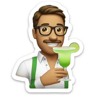 nerd drinking margarita sticker