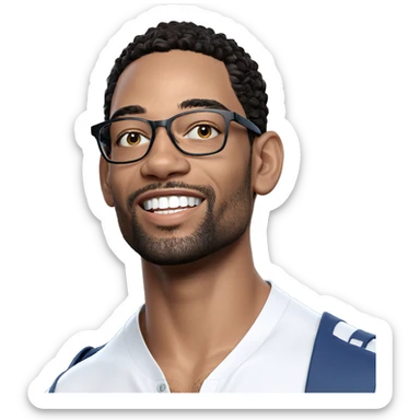 smiling portrait of a male sticker