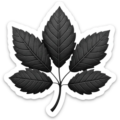 Trébol de 5 hojas blanco y negro  sticker