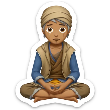 beggar sitting sticker