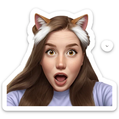 realistic portrait of cat girl sticker