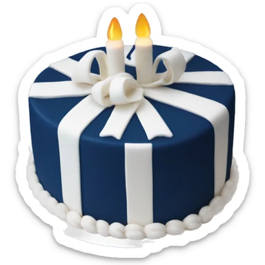 Navy Blue and white birthday cake sticker