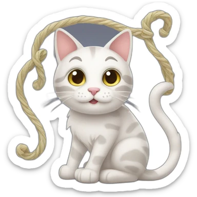 cat and tangle sticker