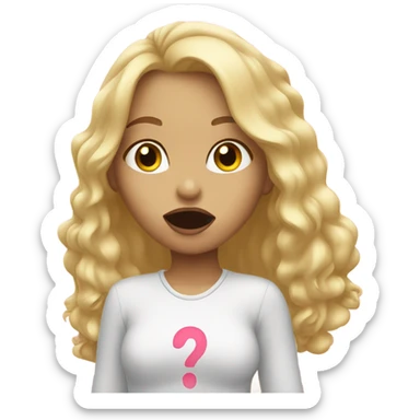 Blonde girl blows a kiss  sticker