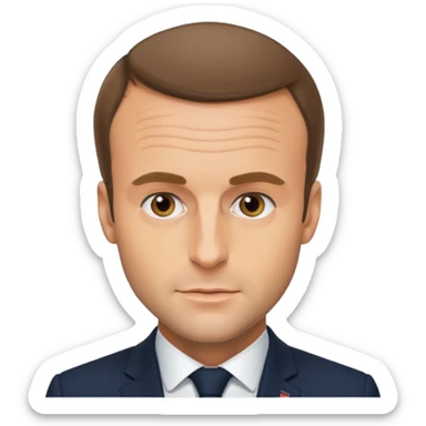 met plus de détails surtout au niveau de la hairline pour Macron  sticker