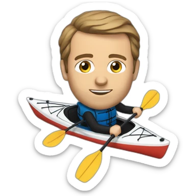 Macron in kayak sticker