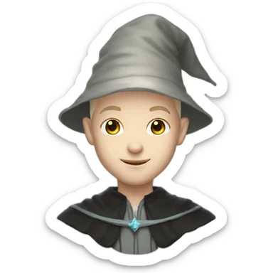 max the white young balding wizard sticker