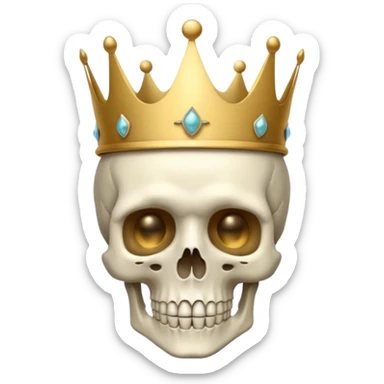 Skeleton with a crown sticker