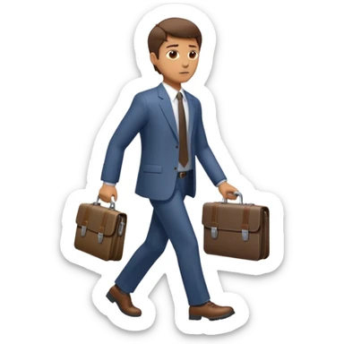side profile of man walking with wrench in one hand and briefcase in the other sticker