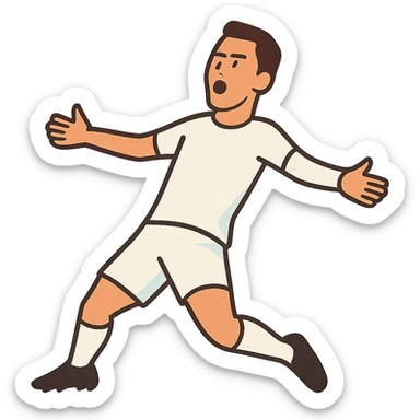 flat toon style soccer player doing a goal celebration, inspired by Cristiano Ronaldo sticker