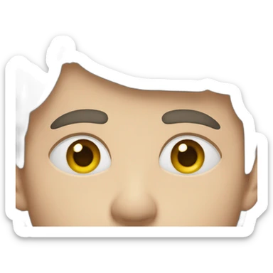 white man with eyes far away from each other sticker