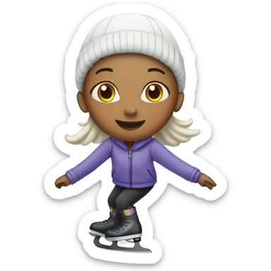 Girl ice skating sticker