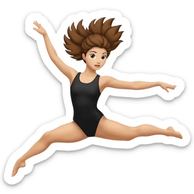 Acrobacias aereas en tela mujer blanca con pelo marrón o negro  sticker