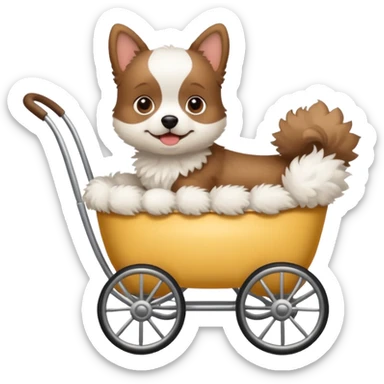 dog in a pram sticker