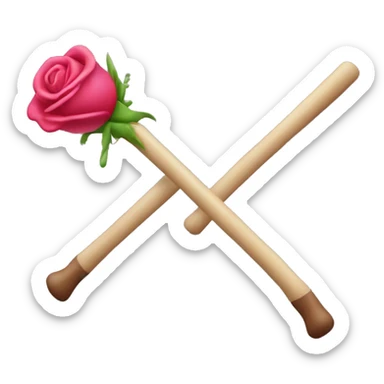 2 rouge au dessus et un baton rose pea au milieu vers le bas sticker