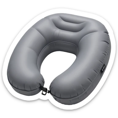 A compact inflatable travel pillow with a sleek surface and adjustable firmness. sticker
