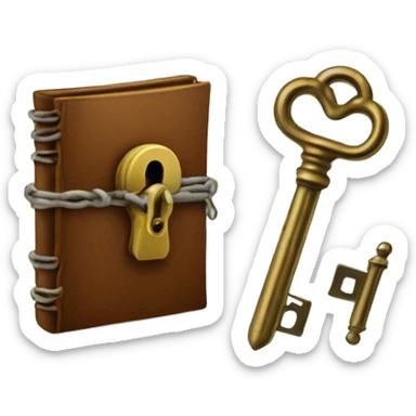 vintage diary with lock and key sticker