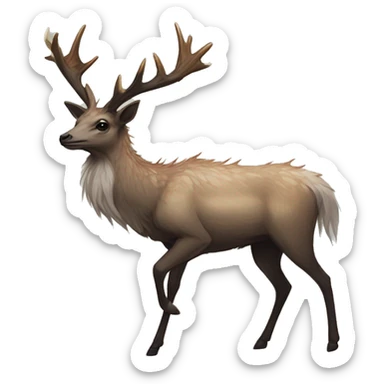 Modern Realistic Rare Fantasy Antlers Vernid-Trico-species by LiLaiRa, full body sticker