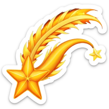 Meteor – Bright falling star with blazing tail sticker