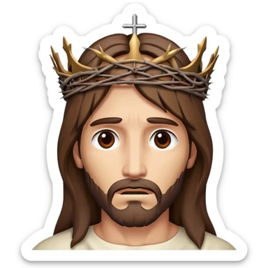 Jesus on the cross with the crown of thorns sticker