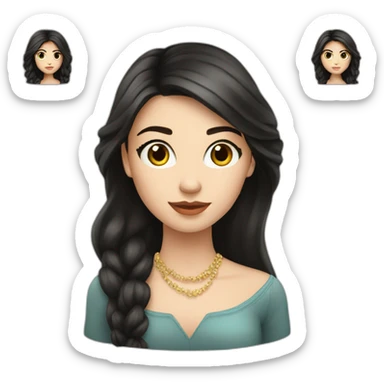 Fair-skin-elegant-girl-with-long-dark-hair sticker