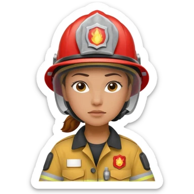women Firefighter wearing helmets sticker