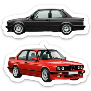 BMW e30 red sticker