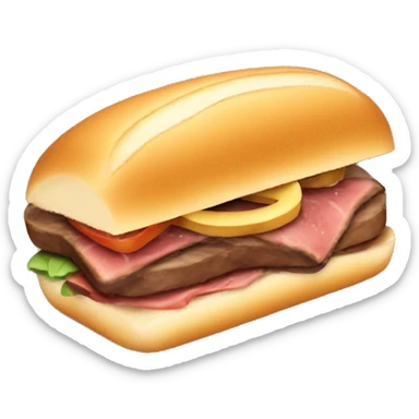 one plain steak sandwich with brioche bun sticker