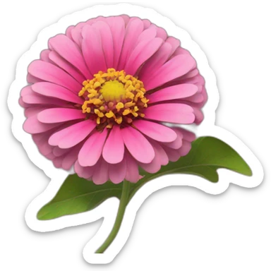 pink zinnia sticker