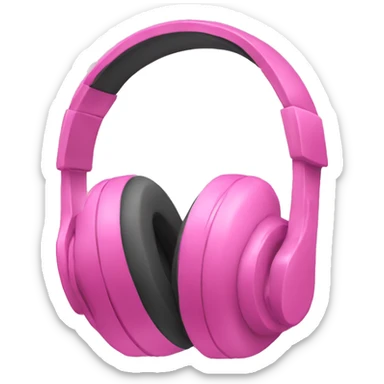 pink over the head headphones  sticker