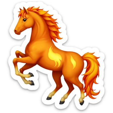 red fire horse with front leg upside  sticker