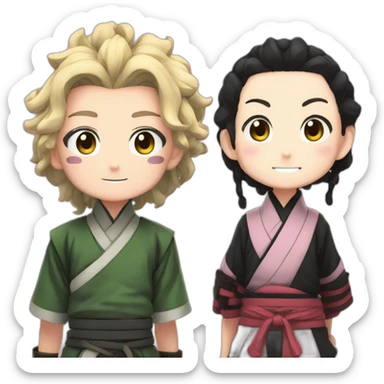 Tanjiro with nezuko from demon slayer sticker