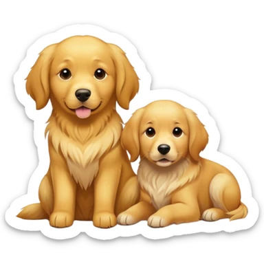 2 golden retrievers, one is yellow and one is brown sticker