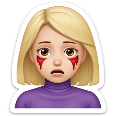 Girl pretending to choke herself  sticker