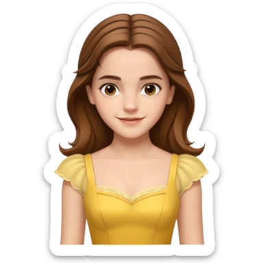 emma watson long hair as belle Cinematic Realistic sticker