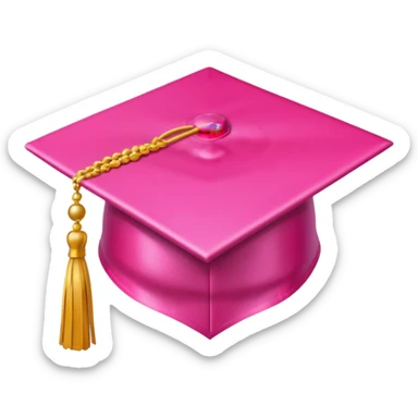 Pink graduation cap sticker