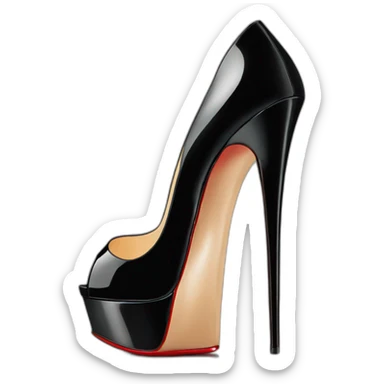 Louboutin Black patent Leather Lady Peep Toe Platform sticker