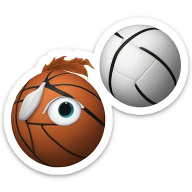 Netball ball and hoo[ sticker