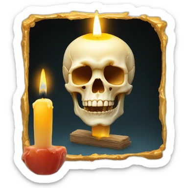 skull in wax with candle sticker
