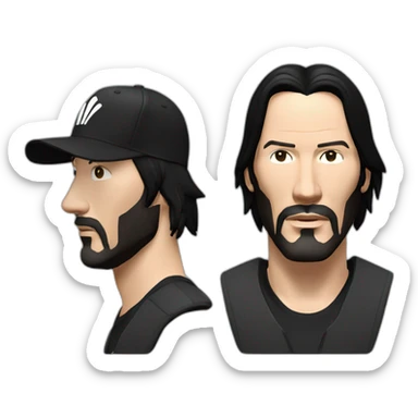 keanu reeves wearing a black adidas cap with white logo sticker