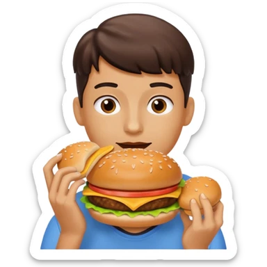 comiendo hamburguesa sticker